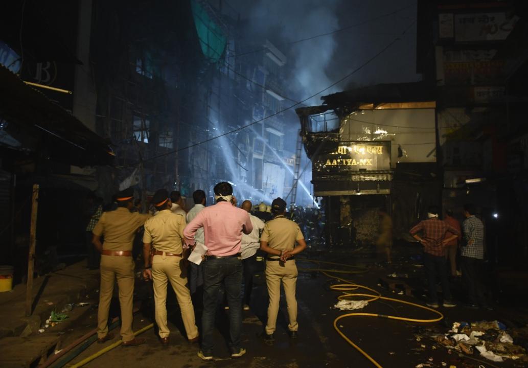 Around four fire engines and four jumbo tankers were rushed to the location. Pic/Ashish Raje